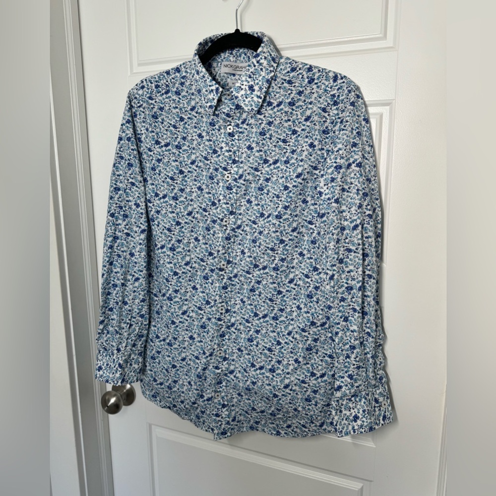 Nick Graham Everywhere Modern Fit Floral Button-Down Shirt Men’s M
